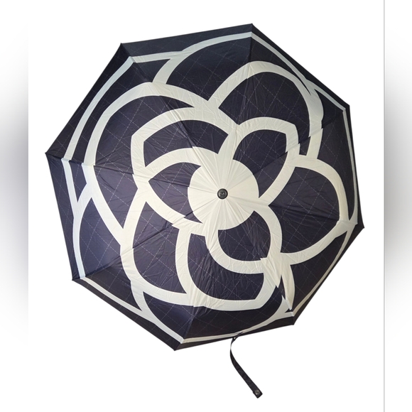 CHANEL Accessories - Chanel Umbrella Camellia Navy and White New In Box